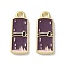 Fruit Alloy Enamel Charms, Sugarcane, Light Gold, Indigo, 18.5x7x1.5mm, Hole: 1.4mm