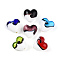 Handmade Lampwork Beads, Heart, Two Tone, Mixed Color, 19~20.5x20~20.5x11~12.5mm, Hole: 1.5~2.5mm