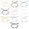 10Pcs 10 Colors Nylon Braided Adjustable Link Bracelet Makings, with 304 Stainless Steel Open Jump Rings, Fit for Connector Charms, Mixed Color, 5-1/8~10-1/4 inch(13~26cm), 1pc/color