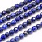Natural Lapis Lazuli Beads Strands, Faceted, Round, 4mm, Hole: 0.7mm, about 90pcs/strand, 15.35 inch
