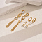 Fashionable Stainless Steel Earring Sets, Flower, Golden, 6~83mm, 3pairs/set