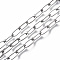 Tarnish Resistant 304 Stainless Steel Cable Chains, with Spool, Unwelded, Flat Oval, Stainless Steel Color, 16x8x2mm, about 32.8 Feet(10m)/roll