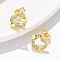 Heart with Butterfly Brass Micro Pave Clear Cubic Zirconia Stud Earrings, Long-Lasting Plated, Real 18K Gold Plated, 10.5x11.5mm