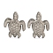 Non-Tarnish 304 Stainless Steel Ear Studs, Turtle, Stainless Steel Color, 10x8mm