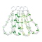 Tulip Transparent Glass Beaded Pendant Keychain, with Alloy Spring Gate Rings and Glass Pearl Beads, Mixed Color, 16cm