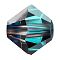 Preciosa® Crystal Beads, Czech Crystal, Bicone(451 69 302 Rondelle), 00030 296 Bermuda Blue, 4mm, Hole: 0.8mm