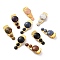 Natural & Synthetic Gemstone Alligator Hair Clips, with Iron Finding, Cadmium Free & Lead Free, 26~27x59~61x14~16mm