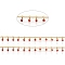 Brass Handmade Beaded Chain, Curb Chains, with Enamel, Long-Lasting Plated, Real 18K Gold Plated Unwelded, with Spool, Red, 2x1.5x0.8mm, Charm: 6x2x2mm, about 32.8 Feet(10m)/roll