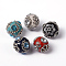 Handmade Indonesia Beads, with Brass Core, Oval, Mixed Color, Size: about 20mm in diameter, Hole: 2mm