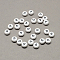 White and Black Acrylic , Flat Round with Num.4, 7x4mm, Hole: 1.3mm, about 3600pcs/500g