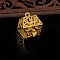 Alloy Bead Cage Pendants, Hexagon Hollow Cage Charms, Golden, 25x22mm