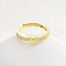 Adjustable Brass Micro Pave Clear Cubic Zirconia Finger Rings for Women, Letter, Golden, Letter H, Inner Diameter: 16~19mm