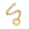 Ion Plating(IP) 304 Stainless Steel Curb Chain Extenders, End Chains with 201 Stainless Steel Donut Chain Tab, Golden, 62mm