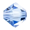 Preciosa® Crystal Beads, Czech Crystal, Bicone(451 69 302 Rondelle), 30020 Light Sapphire, 5mm, Hole: 1mm