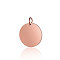 201 Stainless Steel Pendants, Manual Polishing, Flat Round, Stamping Blank Tag, Rose Gold, 12x1mm, Hole: 3.5mm