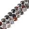 Natural African Bloodstone Beads Strands, with Seed Beads, Faceted Hexagonal Cut, Flat Round, 10~11x5~6mm, Hole: 1mm, about 30~31pcs/strand, 14.57~14.96 inch(37~38cm)