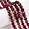 Dyed Natural Tiger Eye Beads Strands, Round, Faceted, Medium Violet Red, 5.5~6x5.5~6.5mm, Hole: 1mm, about 60~62pcs/strand, 14.17~14.88''(36~37.2cm)