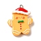 Christmas Theme Rsin Pendants, with Platinum Iron Finding, Gingerbread Man, 29x23x8mm, Hole: 2mm