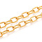 Aluminum Cable Chains, Textured, Unwelded, Oval, Oxidated in Gold, Size: about Chain: 12mm long, 8mm wide, 1.5mm thick