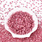 Transparent Inside Colours Glass Seed Beads, Triangle, Pale Violet Red, 3.4x3.4~3.8x3.4~3.8mm, Hole: 1mm, about 7500pcs/pound