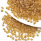 Transparent Glass Beads, Triangle, Triangle Hole, Goldenrod, 4x3.5mm, Hole: 1.2mm, about 4500pcs/bag