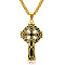 Alloy Triquetra/Trinity Knot Cross Pendant Necklaces, 304 Stainless Steel Box Chain Necklaces, Golden, 23.62 inch(60cm)