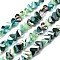 Electroplate Glass Beads Strands, Triangle, Aquamarine, 3.5x6x4.5mm, Hole: 1mm, about 100pcs/strand, 13.39''(34cm)