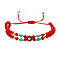 Handmade Glass & Synthetic Turquoise Rondelle Beaded Multi-layered Braided Bead Bracelets, Enamel Evil Eye Jewelry for Men Women, Inner Diameter: 11 inch(28cm)