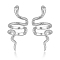 S925 Silver Snake Clip Earrings Retro Style Non-Piercing Ear Cuff