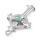 Большие подвески из сплава и синтетической бирюзы FIND-U006-15P-04-2