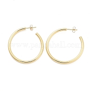 Серьги-гвоздики из латуни в форме буквы С EJEW-G409-03G