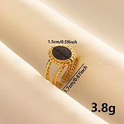 Стильное эмалированное кольцо-манжета из нержавеющей стали 304 DE2186-3