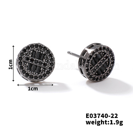 Шикарные латунные кубические серьги из циркония ZD1304-14-1