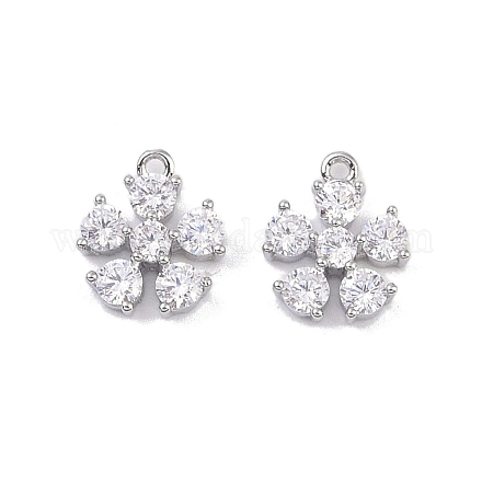 Латунные микропаве прозрачные подвески с фианитом KK-K351-42B-P-1