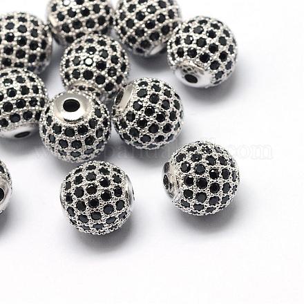 Стойки обшивки латунь кубического циркония бусы ZIRC-S001-10mm-B03-1