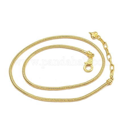 Стойки латунь ожерелья круглые змеиные цепи для женщин NJEW-C059-27G-1