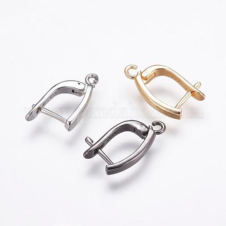 Латунные серьги-кольца с застежкой сзади ZIRC-F052-29-1