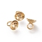 201 Stainless Steel Bead Cap Pendant Bails,  for Globe Glass Bubble Cover Pendant Making, Half Round, Real 24k Gold Plated, 6x6mm, Hole: 2.5mm