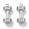 Brass Micro Pave Clear Cubic Zirconia Pendants, Cadmium Free & Nickel Free & Lead Free, Dumbell, Real Platinum Plated, 13.5x6.5x5.5mm, Hole: 1.2mm