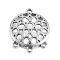 Tibetan Style Alloy Chandelier Components Links, Flat Round, Cadmium Free & Nickel Free & Lead Free, Antique Silver, 26x21x5mm, Hole: 1mm, about 610pcs/1000g