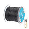 1 Roll 109.36 Yard Black Stretch Cord, 2 Pcs Big Eye Beading Needles 2 Pc Scissor Elastic Crystal Thread Jewelry Tools Set for Necklace Bracelet Making Crafting