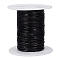 20M Round Cowhide Leather Cord, Jewelry Cord, Jewelry Making Material, Black, 1.5mm, about 21.87 Yards(20m)/Roll