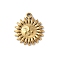 304 Stainless Steel Charms, Sun Charm, PVD Vacuum Plating, Real 18K Gold Plated, 15x13x2.5mm, Hole: 1.4mm