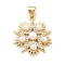 Brass Micro Pave Clear Cubic Zirconia Pendants, Cadmium Free & Lead Free, with ABS Plastic Imitation Pearl, Golden, Star Charms, Snow, 23x20x5mm, Hole: 3.4x4.5mm