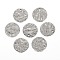 Tarnish Resistant 304 Stainless Steel Charms, Textured, Laser Cut, Flat Round, Stainless Steel Color, 12x1mm, Hole: 1.4mm