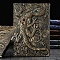 3D Embossed PU Leather Notebook, A5 Lizard Pattern Journal, for School Office Supplies, Antique Bronze, 215x145mm