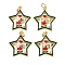 Christmas Themed Brass Micro Pave Cubic Zirconia Pendants, with Enamel and Jump Ring, Long-Lasting Plated, Star with Santa Claus, Real 18K Gold Plated, 19.5x18x2mm, Jump Ring: 5x0.7mm, 3.6mm Inner Diameter