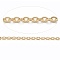 Ion Plating(IP) 304 Stainless Steel Cable Chains, for DIY Jewelry Making, Soldered, with Spool, Flat Oval, Golden, 1.5x1.3x0.3mm, about 32.8 Feet(10m)/roll