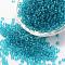 15/0 Glass Seed Beads, Grade A, Round, Transparent Colours, Dark Turquoise, 1.3~1.5mm, Hole: 0.5mm, about 75000pcs/pound