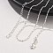 Brass Ball Chain Necklaces, Long-Lasting Plated, Silver, 17.80 inch(45.2cm)